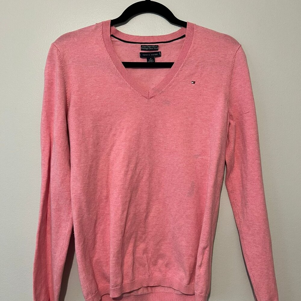 Tommy Hilfiger Pink V-neck Sweater